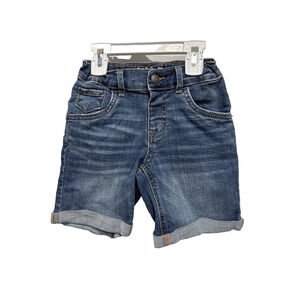 Cat & Jack Bermuda Total Flex Jean Shorts Blue Denim Stretch Cuffed Boys Size 5T